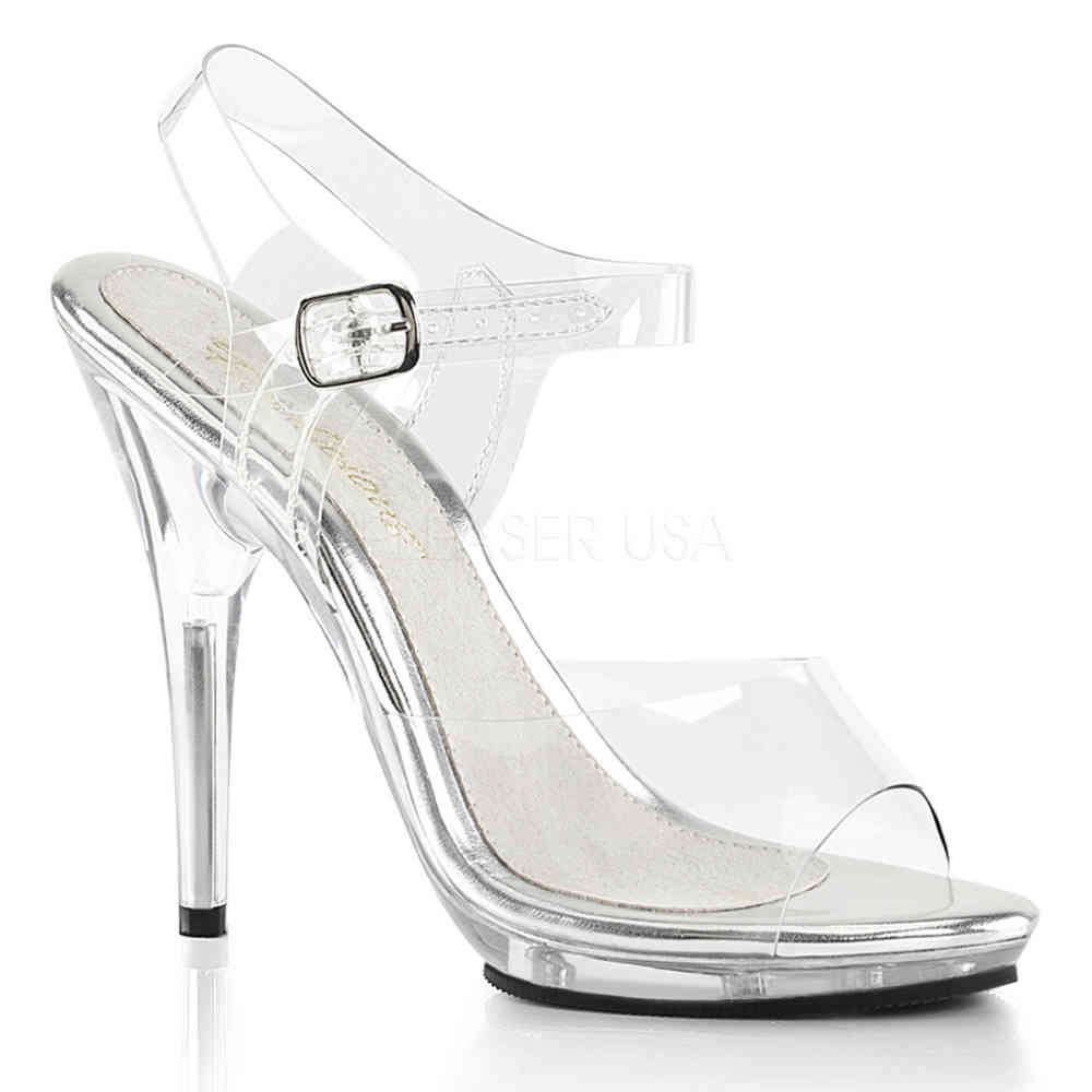 Fabulicious - POISE-508 Sandaal met enkelband - Zwart